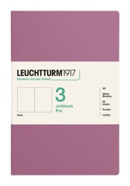 Zápisník Jottbook pur A5, 80l, čistý, Dusty Rose, 3ks