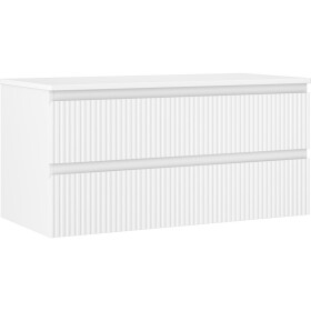 MEXEN/S - Rivel koupelnová skříňka pod umyvadlo 100 cm s deskou, 2 zásuvky, reliéf , bílá mat 91A20-10047-2-BFFC01
