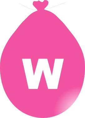 Balónek písmeno W růžové balonky.cz Balónek písmeno W růžové balonky.cz