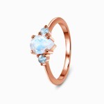 Emporial prsten 14k zlato Vermeil GU-DR9238R-ROSEGOLD-MOONSTONE-BLUETOPAZ Velikost: 5 (EU: 49-50)