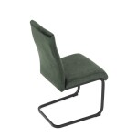Židle jídelní, zelený samet, černá pohupová podnož