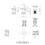 CERANO - Sprchová vanička samonosná čtvercová Piato - litý mramor - bílá lesklá - 90x90 - s nožičkami CER-680574