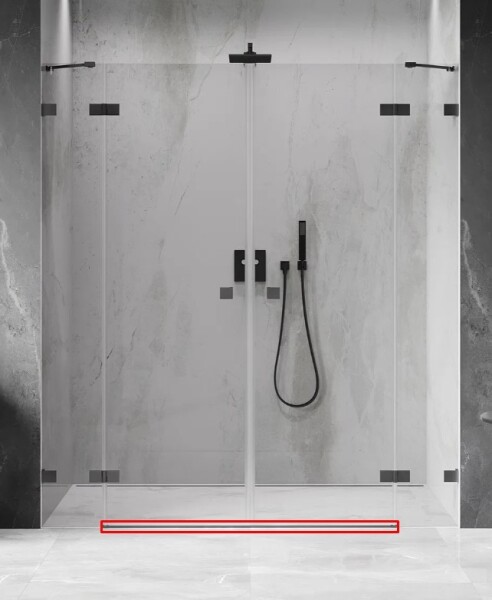 MEXEN - LUNAR prahová lišta rovná 200 cm grafit metal 830-03-95