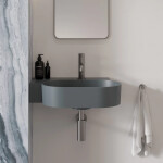 OMNIRES - OVO M+ umyvadlo na desku/závěsné - levé, 55 x 38 cm, ash grey mat; OVO555UWLAG
