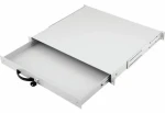 Equip 19" světle šedá / Uzamykatelná zásuvka / 1U / RAL7035 (EZD-1-G)