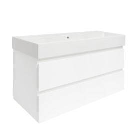 Koupelnová skříňka s umyvadlem SAT B-Way 99x50x45 cm bílá lesklá BWAY2100WU2BI BWAY2100WU2BI