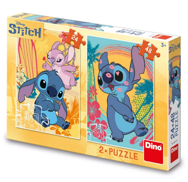 Puzzle Zamilovaný Stitch 24+48 dílků