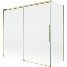 MEXEN/S - Rox vanová zástěna 2-křídlová posuvná 170 + 75 x 150, transparent, zlatá 8C9-170-075-50-00