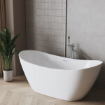 INVENA - Volně stojící vana 150 cm Astri se sifonem AN-03-150-F