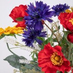 Kytice SLUNEČNICE, VLČÍ MÁK, CHRPA, ANEMONKA 65 cm