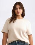 Tričko Organic Basics True Heavy Boxy Tee Sandstone