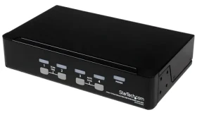StarTech KVM switch 4 porty USB / KVM switch / 1U rack / 1920 x 1440 px / černá (SV431DUSBU)