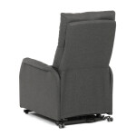 Křeslo polohovací, eletrické, šedá látka.