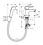 HANSGROHE - Talis E Umyvadlová baterie s ruční sprchou Bidette, chrom 71729000
