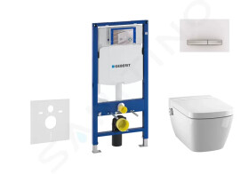GEBERIT - Duofix Modul pro závěsné WC s tlačítkem Sigma50, alpská bílá + Tece One - sprchovací toaleta a sedátko, Rimless, SoftClose 111.300.00.5 NT8