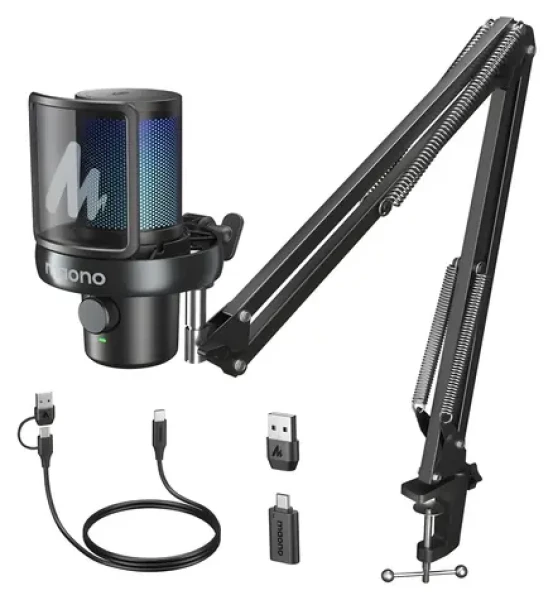 Maono DM40 S Pro černá / Herní mikrofon / bezdrátový / kondenzátorový / USB-C / 20 Hz - 20 kHz (DM40 S Pro Black)