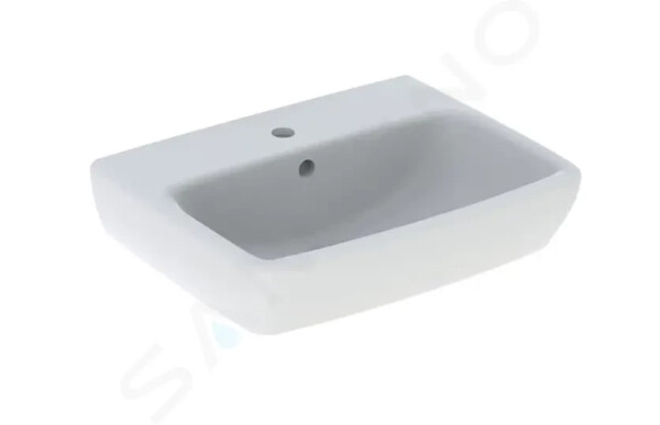 GEBERIT - Selnova Square Umývátko 450x350 mm, s přepadem, otvor pro baterii, bílá 500.322.01.7