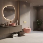 REA - Umyvadlo na desku DUO Sweet Pink Matt REA-U3606