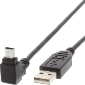 Techly USB-A - Mini-USB B 1,8 m černá / Kabel / USB 2.0 / úhlový konektor (ICOC-MUSB-AA-018ANG)