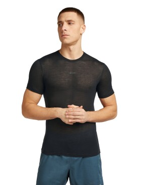 Pánské merino tričko s krátkým rukávem ICEBREAKER Mens 75 Cool-Lite Featherlight SS Crewe, Black velikost: XL