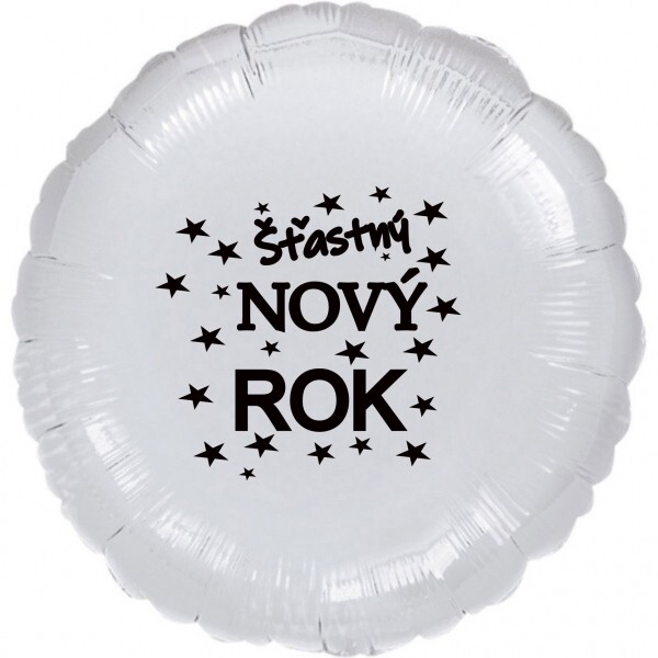 Balónek fóliový Šťastný NOVÝ ROK stříbrný kruh Balonky.cz Balónek fóliový Šťastný NOVÝ ROK stříbrný kruh Balonky.cz