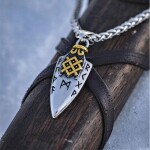 Pánský náhrdelník Ódinovo kopí - GUNGNIR Gold, Zlatá 60 cm