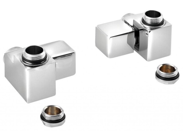 SAPHO - CUBE COMBI připojovací sada ventilů ruční rohová, pravá, chrom CP561S