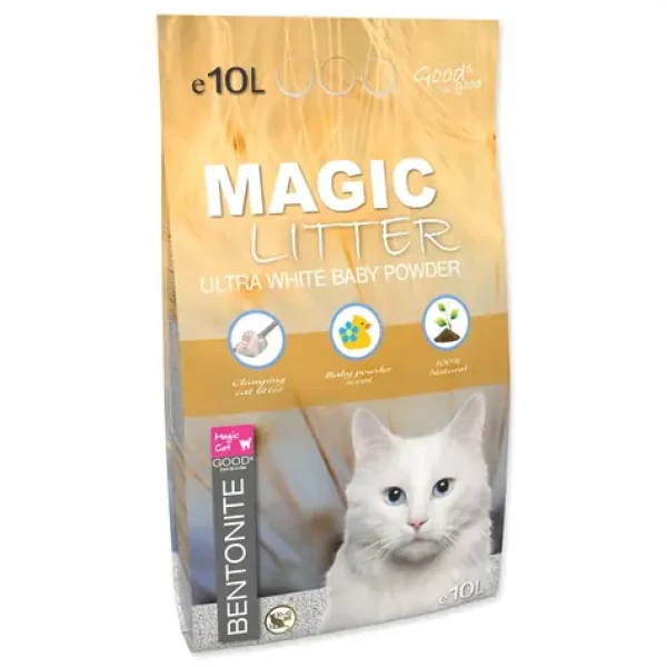 Magic Litter Kočkolit Bentonite Ultra White Baby Powder 10l (003-227)
