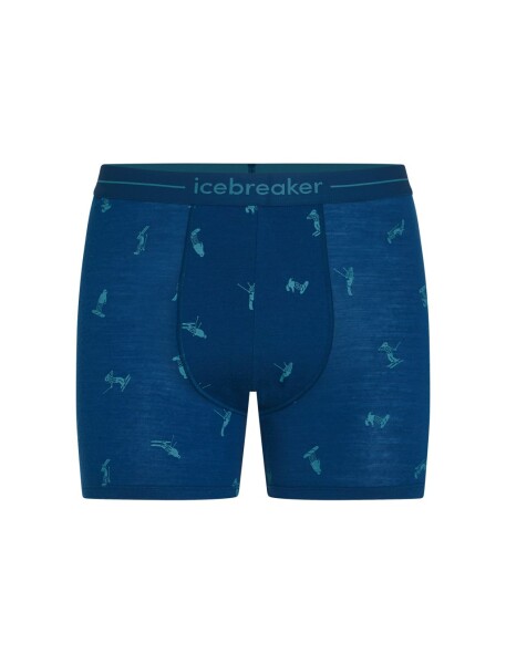Pánské merino boxerky ICEBREAKER Mens 150 Anatomica Boxers Ski Day, Atlantis/Topaz/Aop velikost: XXL