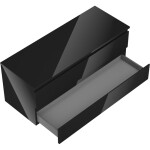 MEXEN/S - Orio koupelnová skříňka pod umyvadlo 120 cm s deskou, 2 zásuvky, černá lesk 91A10-12047-2-BFFC70