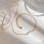 ELENYS Pearl Trio – pozlacený náramek 18K žluté zlato Délka náramku: 21+3 cm / max. 24 cm