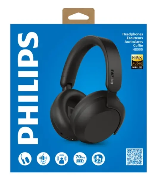 Philips TAH8000EBK/00 černá / Bezdrátová sluchátka / dotykové ovládání / Bluetooth 5.4 / výdrž 70 h (TAH8000EBK/00)