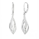 Stříbrné visací náušnice se zirkony Céline - stříbro 925/1000, Stříbrná