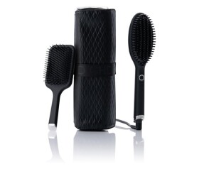 GHD Glide horkovzdušný kratáč, iontová technologie, dárková sada, Iced Luxe Collection, černá