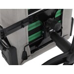 Herní křeslo, stříbrná látka, houpací mechanismus, polohování opěradla 90°-180°, 3D područky, polštáře z paměťové pěny,