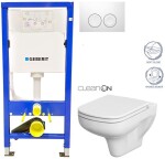 GEBERIT DuofixBasic s bílým tlačítkem DELTA21 + WC CERSANIT CLEANON COLOUR + SEDÁTKO 458.103.00.1 21BI CN1