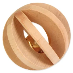 TRIXIE Hračka dřevěný míček s rolničkou / Pro hlodavce a králíky / Dřevo / O 6 cm (G15-6187)