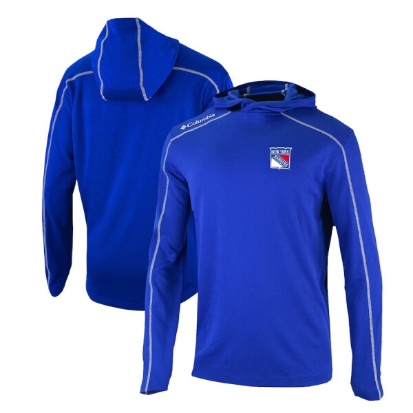 Pánská mikina New York Rangers NHL Columbia Omni-Wick Shotgun Long Sleeve Hoodie T-Shirt - Blue Velikost: XL