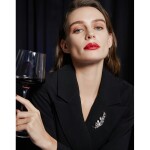 Luxusní perlová brož se zirkony Francoise, Stříbrná