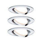 Paulmann 92907 Whirl LED vestavné svítidlo, LED, pevně vestavěné LED, 4.9 W, hliník (kartáčovaný), saténová, sada 3 ks