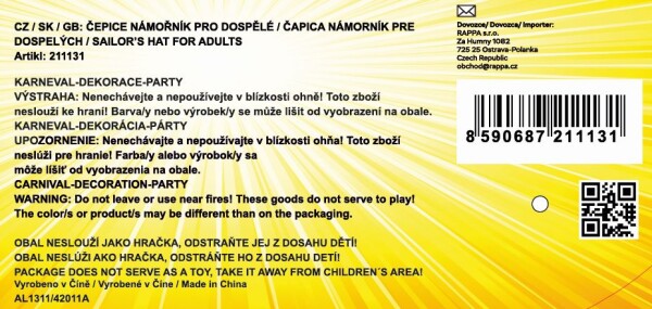 Čepice - Kapitán námořník pro dospělé