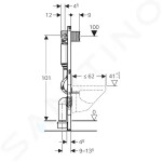 GEBERIT - Duofix Předstěnová instalace pro závěsné WC, výška 1,12 m 111.060.00.1