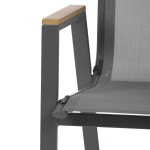 Zahradní židle, kov, síťovina, šedá, AZC-S1050 GREY