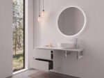 CERANO - Koupelnová skříňka Carole - bílá matná + deska pod umyvadlo Navira Slim - 18 mm + konzole chrom - 120x49,8x46 CER-606105