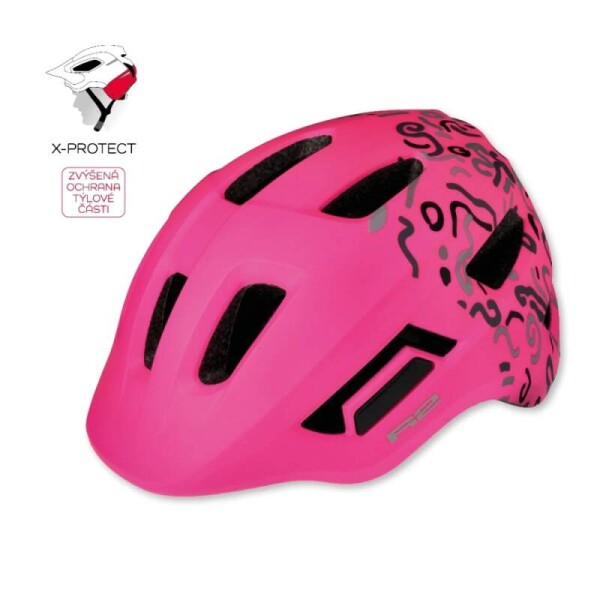 Přilba R2 PULSE ATH40F, barva matná neon růžová/šedá, velikost S (S 52-56 cm)