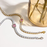 ELENYS Bella Pink – pozlacený náramek 18K žluté zlato Délka náramku: 17+3 cm / max. 20 cm