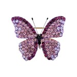 Brož se zirkony Bertranda - motýl, Fialová