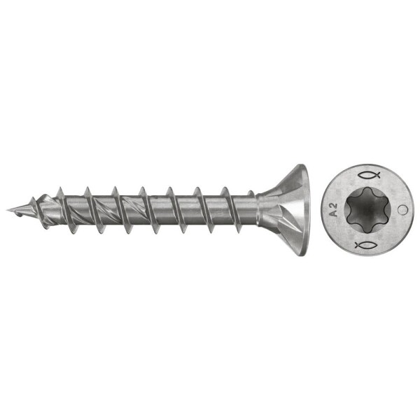 Fischer 574062 šrouby do dřevotřísky 4 mm 20 mm TX Nerezová ocel 200 ks