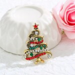 Vánoční brož se zirkony Christmas Tree 5 - vánoční stromeček, Barevná/více barev