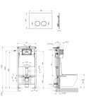 OMNIRES - SET: STRONGFRAME stavební rám pod omítku s ECO spláchnutím + MINIMAL tlačítko spláchnutí, měď lesklá STFWCECO1M-RCP